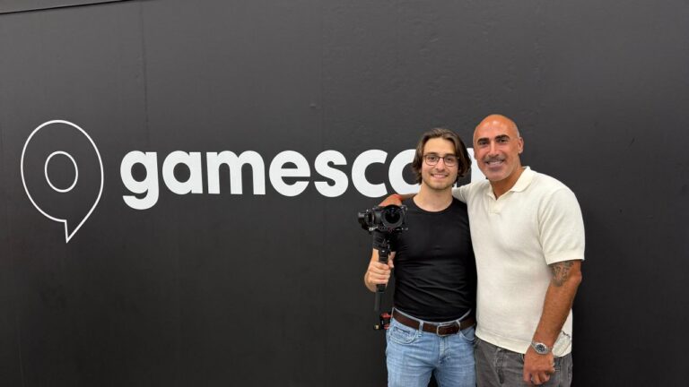 Emirhan Sahin vom Tonstudio Bielefeld und Melke Cetin von ipunkto SEO Agentur bei der Gamescom 2025