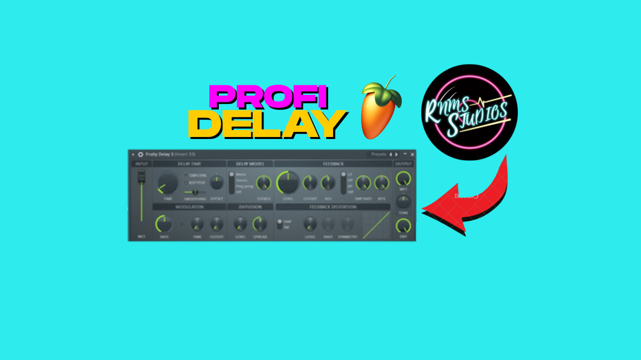 Delay in FL Studio mit geöffnetem Fruity Delay 3 Plugin