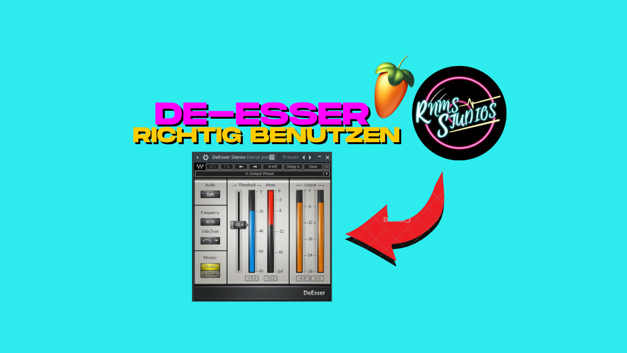 De-Esser in FL Studio mit geöffnetem Waves DeEsser Stereo Plugin