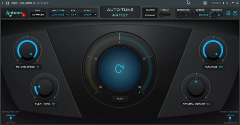 Key und Scale im Auto-Tune-Plugin für Autotune in FL Studio einstellen