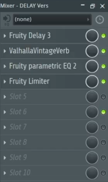 Delay in FL Studio über einen Send-Kanal mit EQ und Sidechain-Kompression