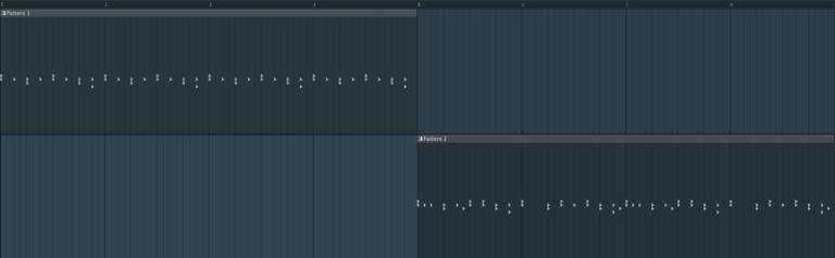 Zwei unterschiedliche Pattern in der Playlist von FL Studio