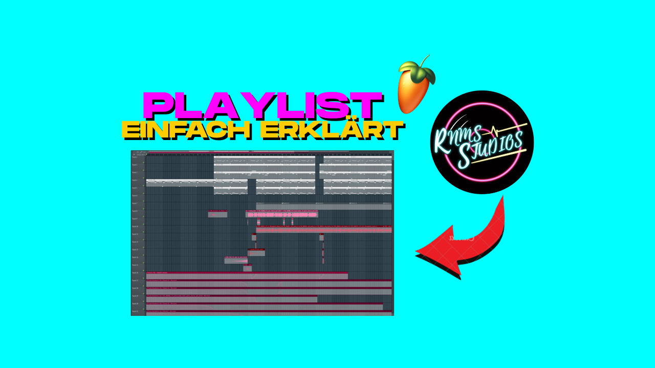 Playlist in FL Studio mit Pattern, Samples und Automation Clips